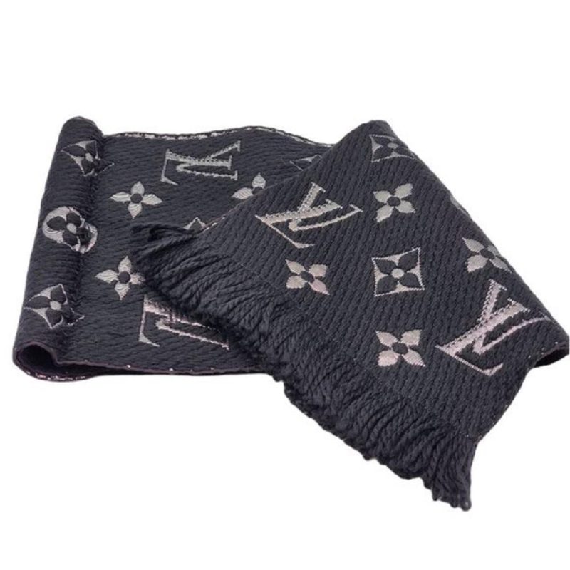 Louis Vuitton Black Logomania Shine Scarf Brand New - Logoexplore - Image 4
