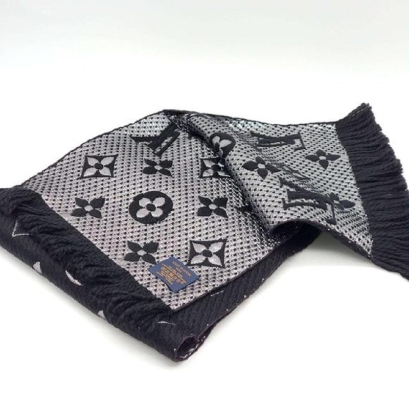 Louis Vuitton Black Logomania Shine Scarf Brand New - Logoexplore - Image 6