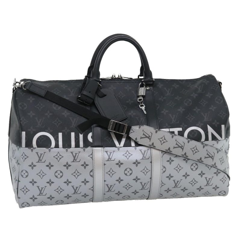 LOUIS VUITTON Eclipse Split Keepall Bandouliere 50 Boston Bag M43817 Auth lt450A - Logoexplore