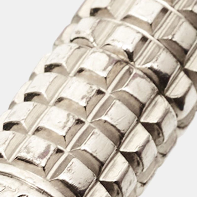 LOUIS VUITTON Digit Damier Ardoise Taiga Leather Silver Tone Bracelet - Logoexplore - Image 6