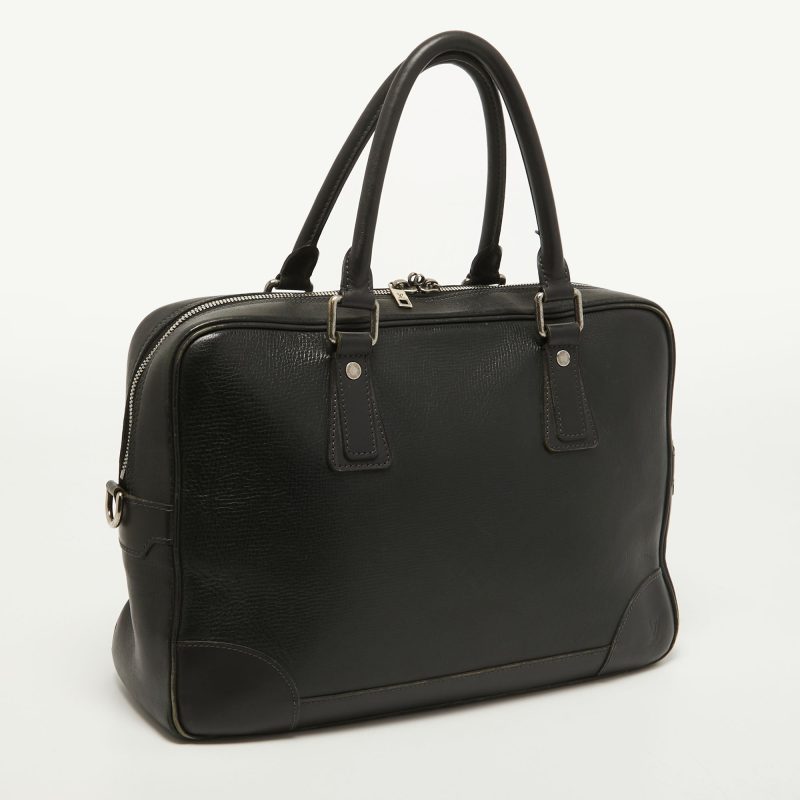 Louis Vuitton Charcoal Black Leather Utah Acoma Bag - Logoexplore - Image 3