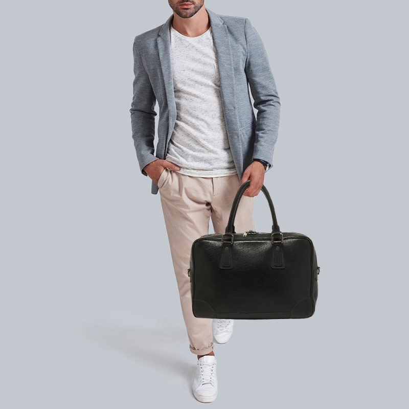 Louis Vuitton Charcoal Black Leather Utah Acoma Bag - Logoexplore - Image 2
