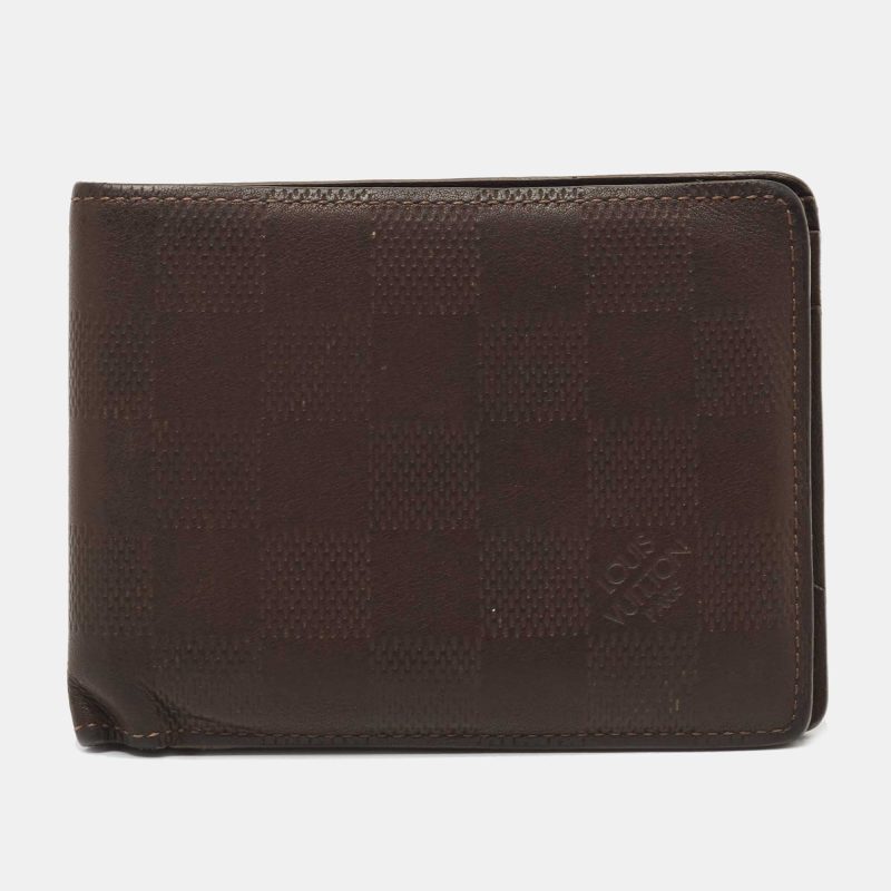 LOUIS VUITTON Brown Infini Leather Multiple Bifold Wallet - Logoexplore