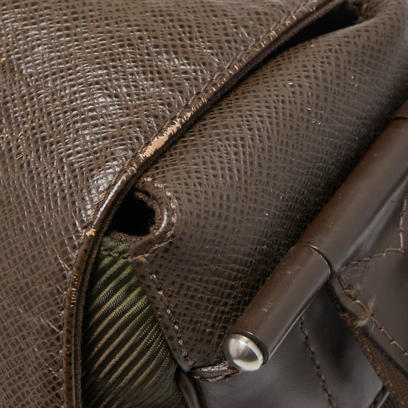 LOUIS VUITTON Brown/Green Taiga Leather Dersou Messenger Bag - Logoexplore - Image 6