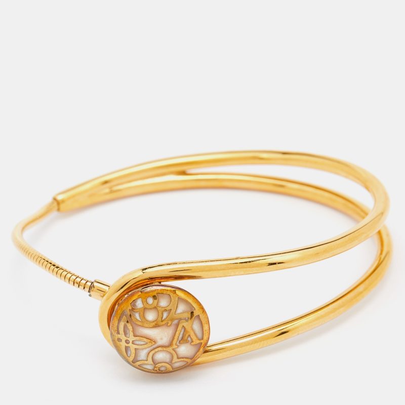 Louis Vuitton Gold Tone Celeste Bracelet & Ring Set - Logoexplore