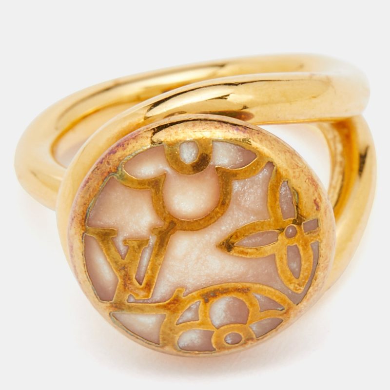 Louis Vuitton Gold Tone Celeste Bracelet & Ring Set - Logoexplore - Image 3