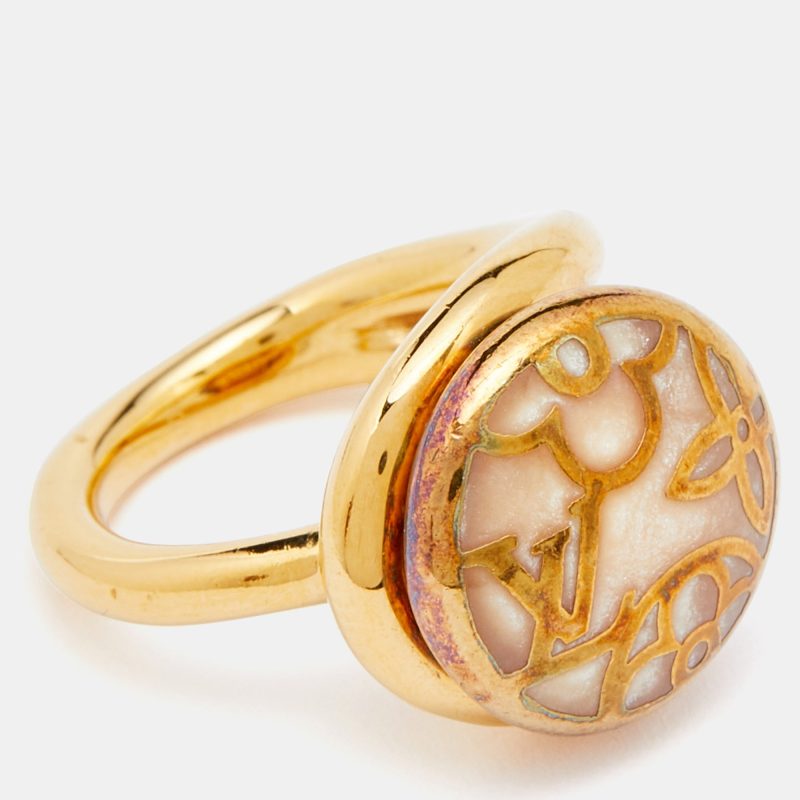 Louis Vuitton Gold Tone Celeste Bracelet & Ring Set - Logoexplore - Image 4