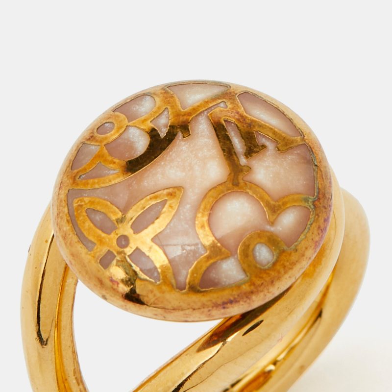 Louis Vuitton Gold Tone Celeste Bracelet & Ring Set - Logoexplore - Image 6