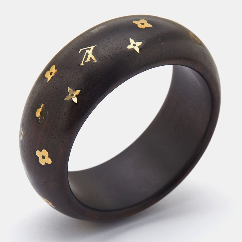 LOUIS VUITTON Dark Brown Wood Sylvania Bangle Bracelet - Logoexplore - Image 2