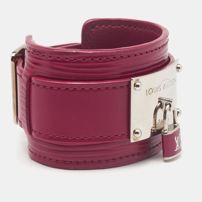 LOUIS VUITTON Fuschia Pink Vernis Infinit Gold Tone Cuff Bracelet 17 - Logoexplore - Image 2