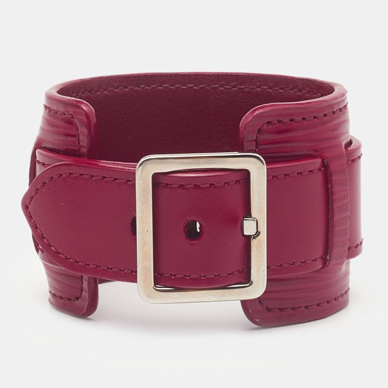 LOUIS VUITTON Fuschia Pink Vernis Infinit Gold Tone Cuff Bracelet 17 - Logoexplore - Image 3