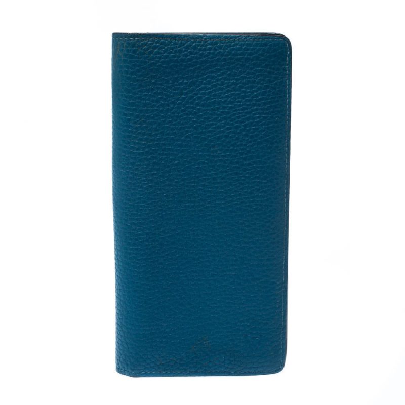 Louis Vuitton Blue Taurillon Leather Brazza Wallet - Logoexplore