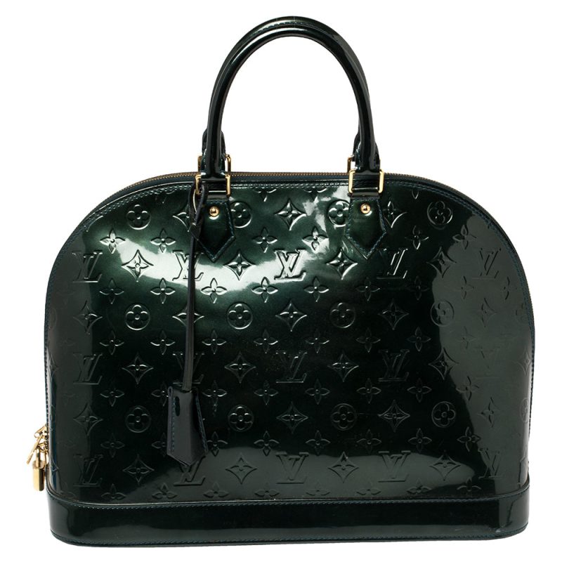 Louis Vuitton Bleu Nuit Monogram Vernis Alma GM Bag - Logoexplore