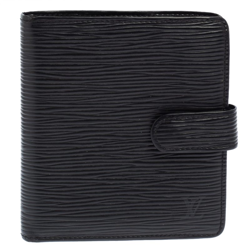 Louis Vuitton Black Epi Leather Compact Wallet - Logoexplore