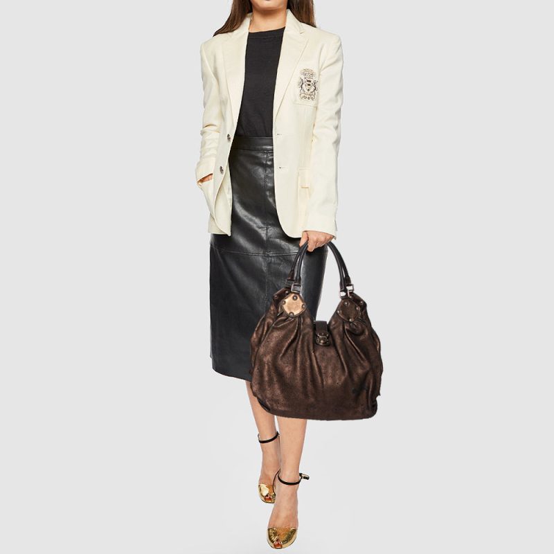 Louis Vuitton Bronze Monogram Mahina Leather L Bag - Logoexplore - Image 2