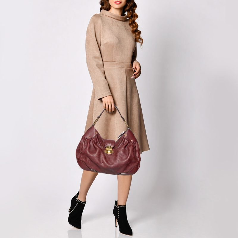 Louis Vuitton Bordeaux Monogram Mahina Leather Solar PM Bag - Logoexplore - Image 2