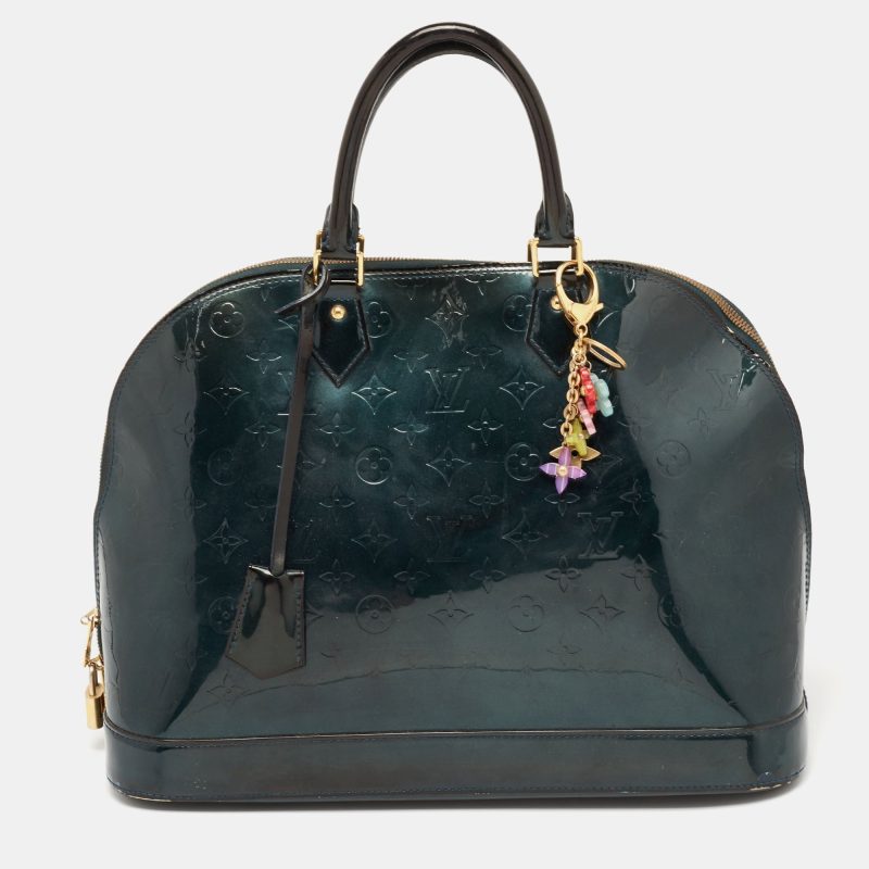 Louis Vuitton Blue Nuit Monogram Vernis Alma GM Bag - Logoexplore