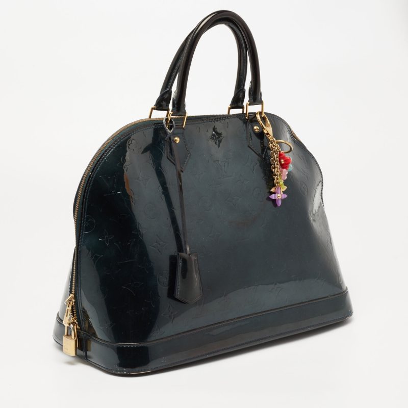 Louis Vuitton Blue Nuit Monogram Vernis Alma GM Bag - Logoexplore - Image 3
