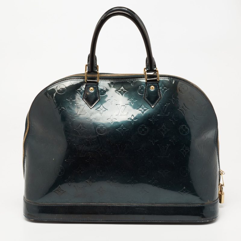 Louis Vuitton Blue Nuit Monogram Vernis Alma GM Bag - Logoexplore - Image 4
