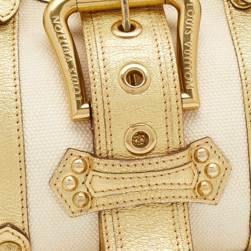 Louis Vuitton Cream/Gold Canvas and Leather Antigua Theda PM Bag - Logoexplore - Image 5