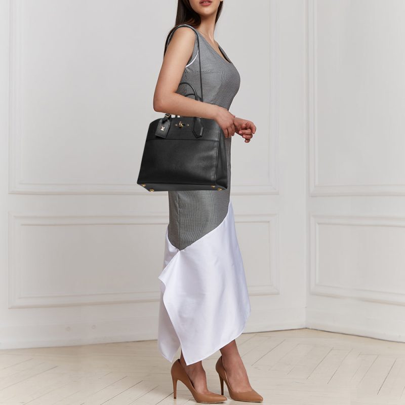 Louis Vuitton Black Leather City Steamer MM Bag - Logoexplore - Image 2
