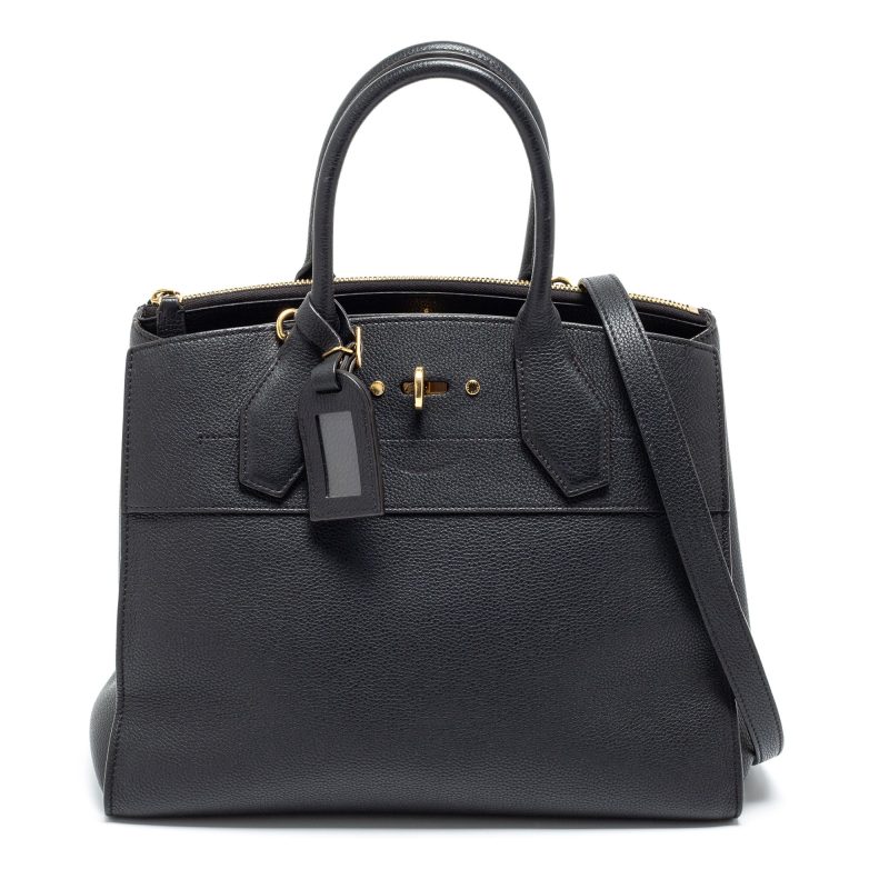 Louis Vuitton Black Leather City Steamer MM Bag - Logoexplore