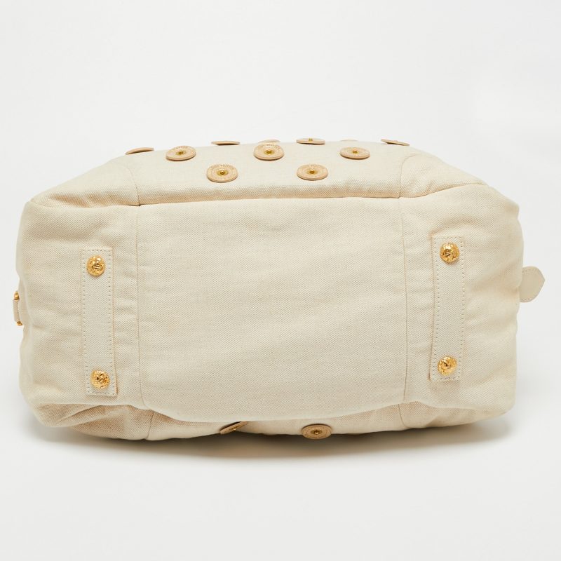 Louis Vuitton Cream Canvas Polka Dot Panama Bowly Bag - Logoexplore - Image 6