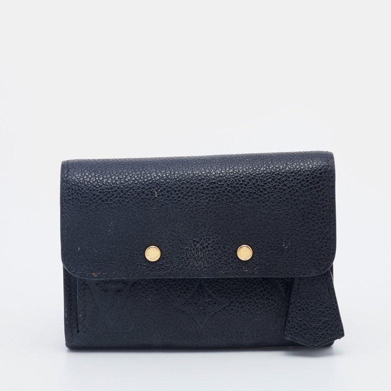 Louis Vuitton Black Monogram Empreinte Pont Neuf Compact Wallet - Logoexplore