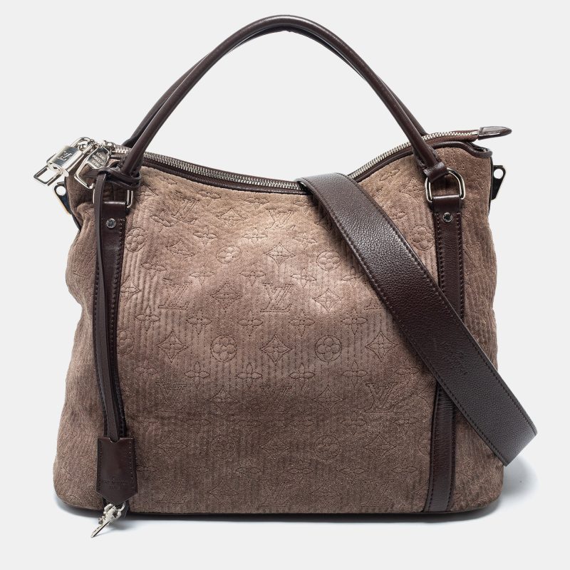 Louis Vuitton Brown Monogram Antheia Suede Ixia PM Bag - Logoexplore