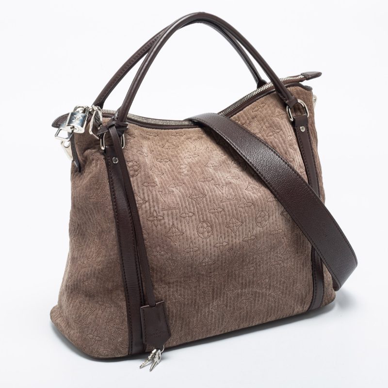 Louis Vuitton Brown Monogram Antheia Suede Ixia PM Bag - Logoexplore - Image 3