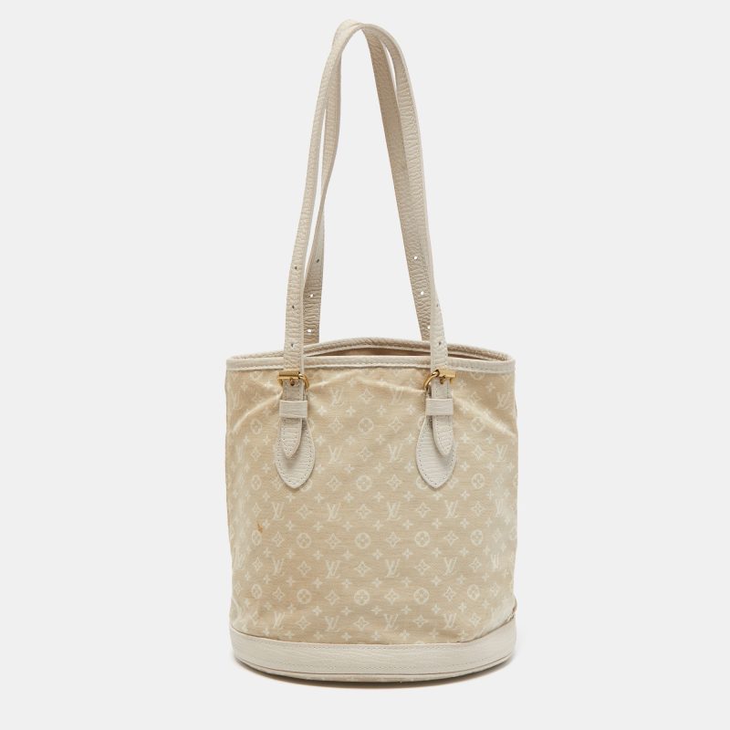 LOUIS VUITTON Dune Monogram Mini Lin Canvas Bucket PM Bag - Logoexplore