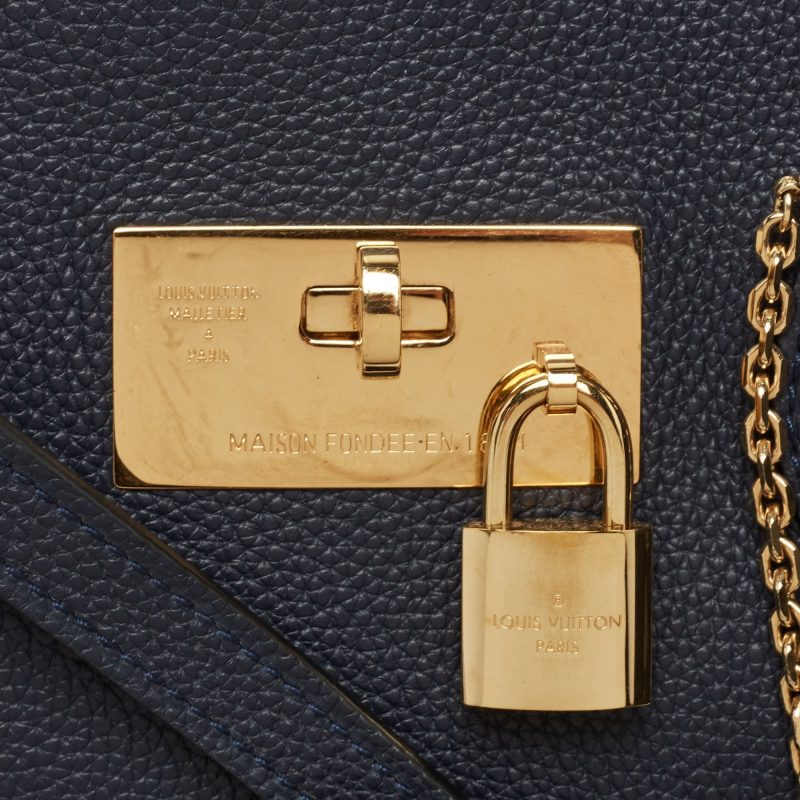 LOUIS VUITTON Blue Marine Leather Milla MM Bag - Logoexplore - Image 5