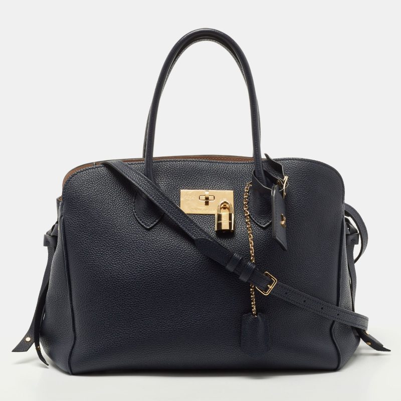LOUIS VUITTON Blue Marine Leather Milla MM Bag - Logoexplore
