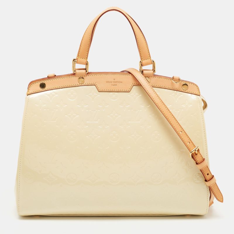 LOUIS VUITTON Blanc Corail Monogram Vernis Brea GM Bag - Logoexplore