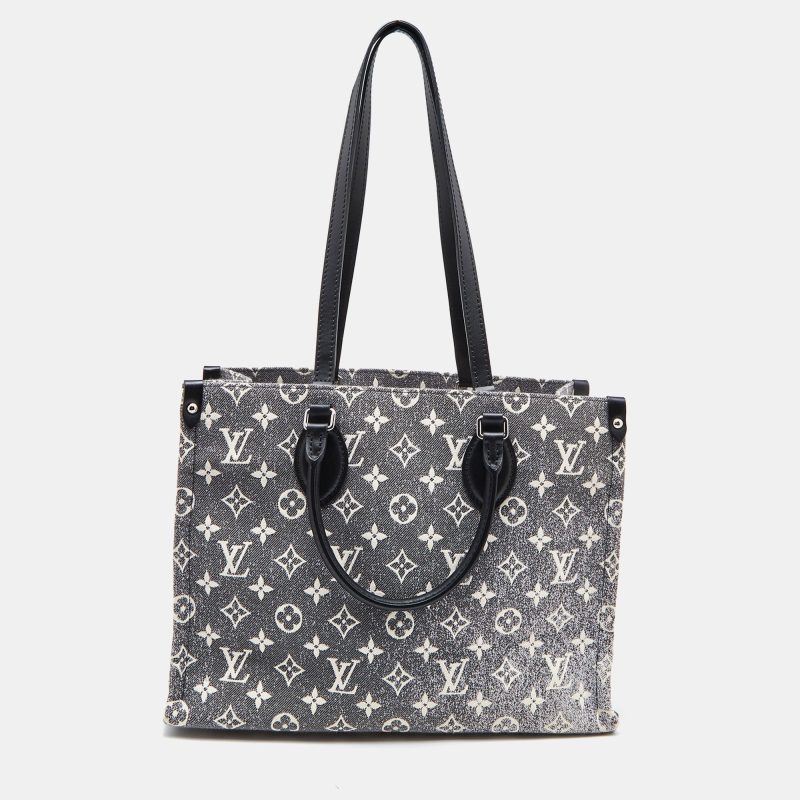 LOUIS VUITTON Black Monogram Denim and Leather OnTheGo MM Bag - Logoexplore - Image 4