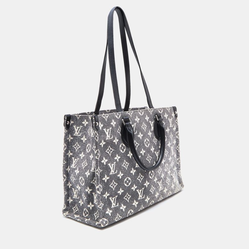 LOUIS VUITTON Black Monogram Denim and Leather OnTheGo MM Bag - Logoexplore - Image 3