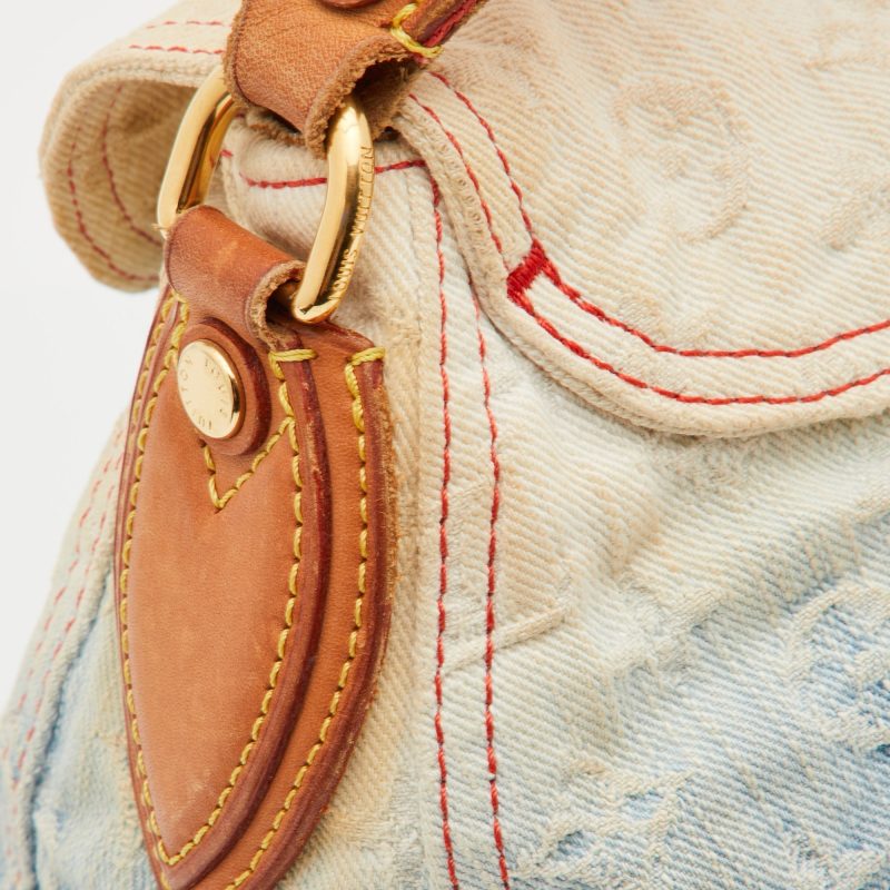 LOUIS VUITTON Blue Monogram Denim and Leather Limited Edition Sunshine Bag - Logoexplore - Image 8