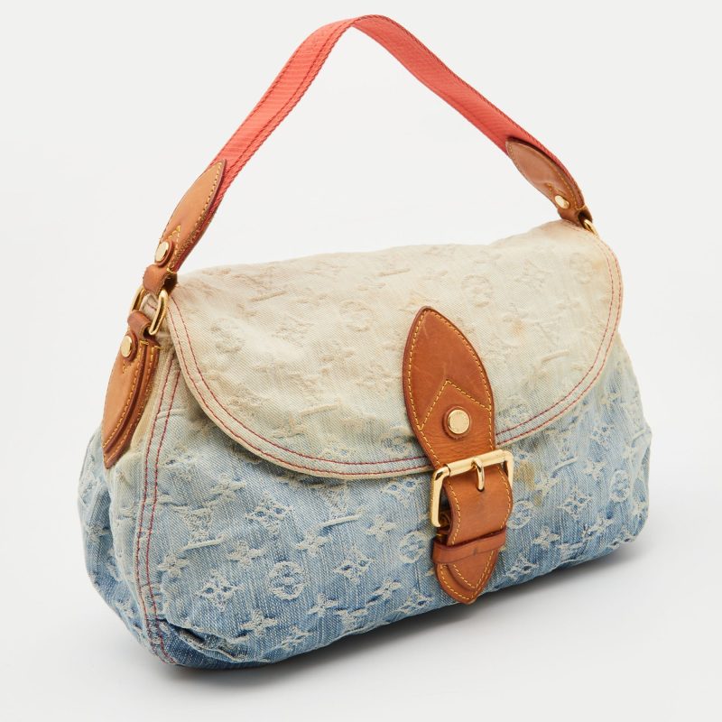 LOUIS VUITTON Blue Monogram Denim and Leather Limited Edition Sunshine Bag - Logoexplore - Image 3