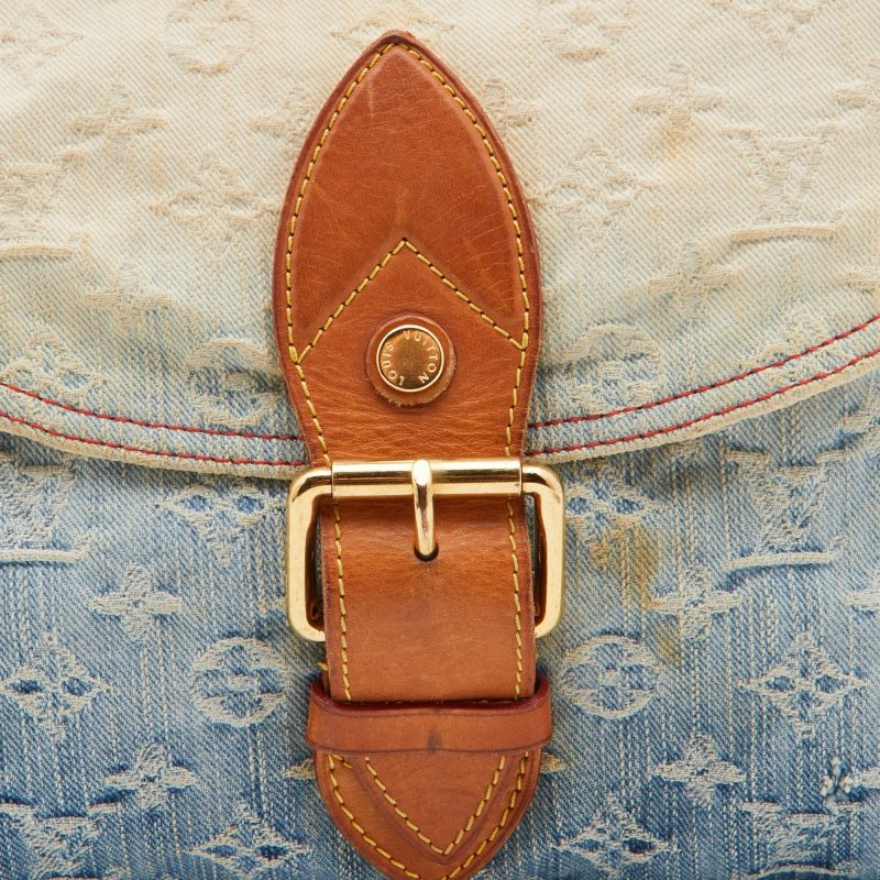 LOUIS VUITTON Blue Monogram Denim and Leather Limited Edition Sunshine Bag - Logoexplore - Image 5