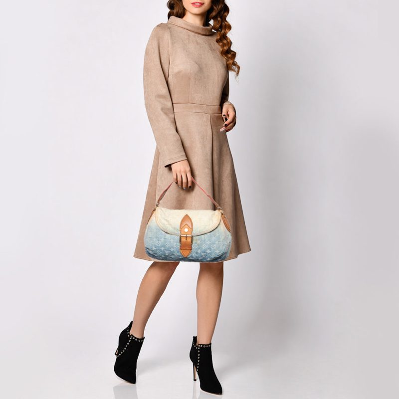 LOUIS VUITTON Blue Monogram Denim and Leather Limited Edition Sunshine Bag - Logoexplore - Image 2