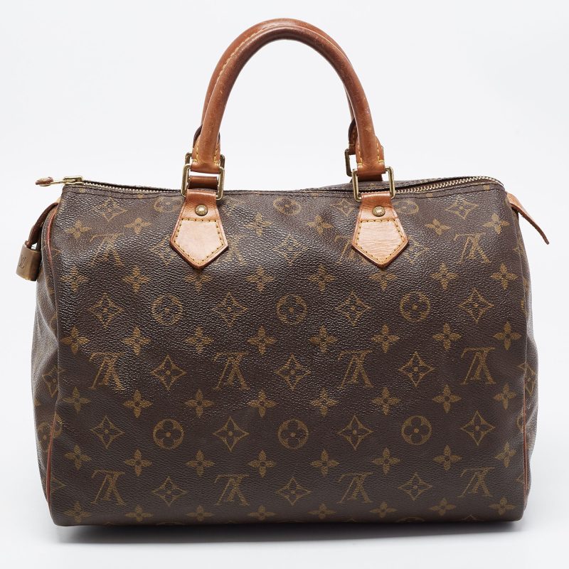 LOUIS VUITTON Brown Monogram Canvas Speedy 30 Top Handle Bag - Logoexplore - Image 4
