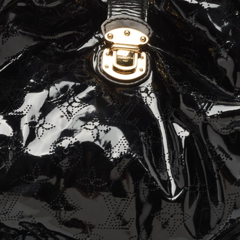 LOUIS VUITTON Black Mahina Patent Leather Limited Edition Surya XL Bag - Logoexplore - Image 6