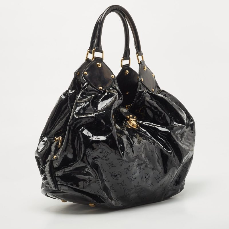 LOUIS VUITTON Black Mahina Patent Leather Limited Edition Surya XL Bag - Logoexplore - Image 3