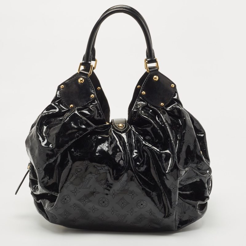 LOUIS VUITTON Black Mahina Patent Leather Limited Edition Surya XL Bag - Logoexplore - Image 4