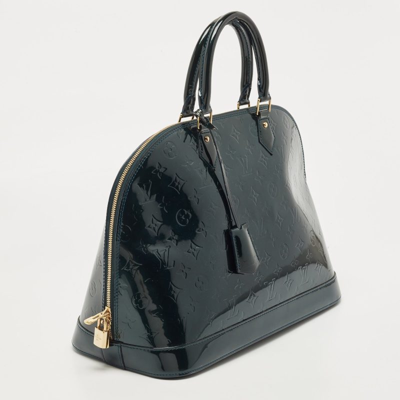 LOUIS VUITTON Green Monogram Vernis Alma GM Bag - Logoexplore - Image 3