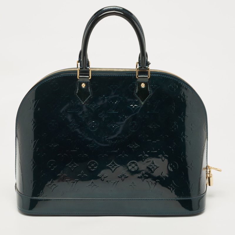 LOUIS VUITTON Green Monogram Vernis Alma GM Bag - Logoexplore - Image 4