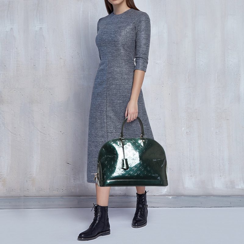 LOUIS VUITTON Green Monogram Vernis Alma GM Bag - Logoexplore - Image 2