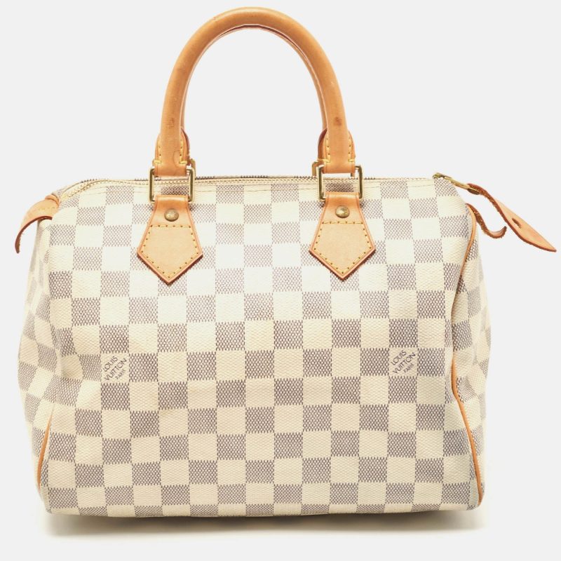 LOUIS VUITTON Damier Azur Canvas Speedy 25 Bag - Logoexplore