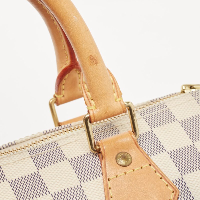 LOUIS VUITTON Damier Azur Canvas Speedy 25 Bag - Logoexplore - Image 6