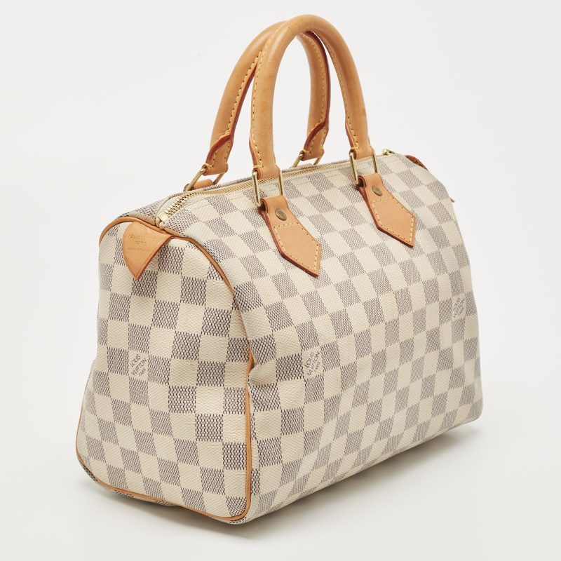 LOUIS VUITTON Damier Azur Canvas Speedy 25 Bag - Logoexplore - Image 3